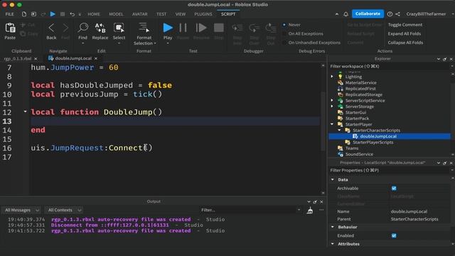 Roblox Studio - Player Double Jump смотреть онлайн