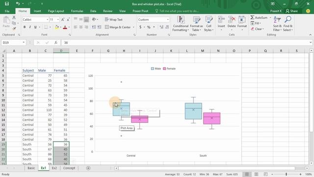 สอน Excel 2016: การสร้างกราฟแบบ Box and Whisker เบื้องต้น смотреть онлайн