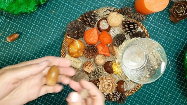 Осенний подсвечник - Шалунья осень. Декор из природного материала. смотреть онлайн