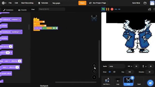 how to animate sans on scratch! смотреть онлайн