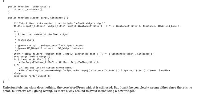 Wordpress: Extending the WP_Widget_Text class смотреть онлайн