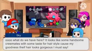 Fnf react to VS Imposter V4 mod part 4! (Gacha club)