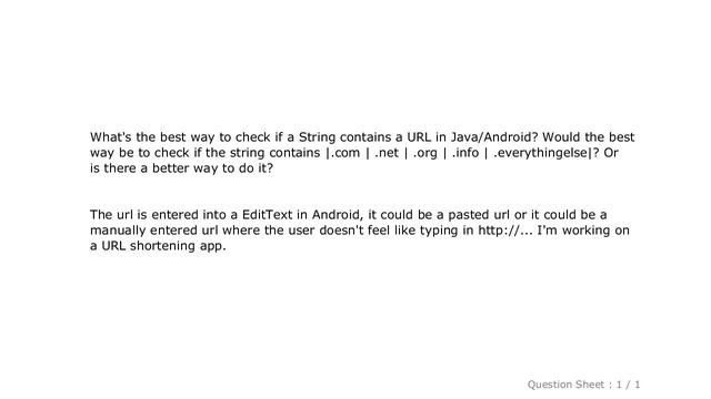 Android : What's the best way to check if a String contains a URL in Java/Android? смотреть онлайн