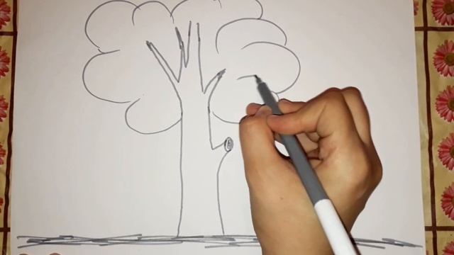 Как нарисовать ПРОСТОЕ ДЕРЕВО/How to draw a simple tree смотреть онлайн