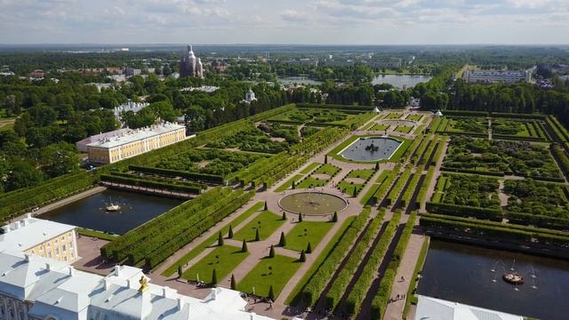 Петергоф (Peterhof). Аэросъёмка 4K.