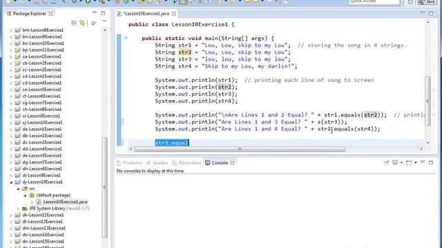 Learn Java - Exercise 10x - String Equality Test in Java смотреть онлайн