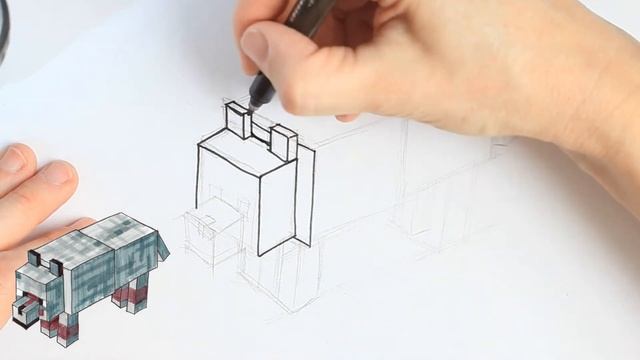 Как нарисовать волка из игры Minecraft смотреть онлайн