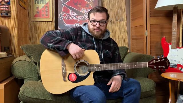 $200 Cutaway Acoustic Electric! (Fender FA125CE) смотреть онлайн