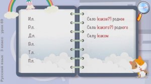 Русский язык 3 класс (Урок№69 - Изменение имен прилагательных по падежам.)