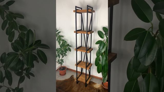 Стеллаж 2000мм х 300мм х400мм. Цельная металлическая конструкция. Массив сосны. Цвет Тимос.