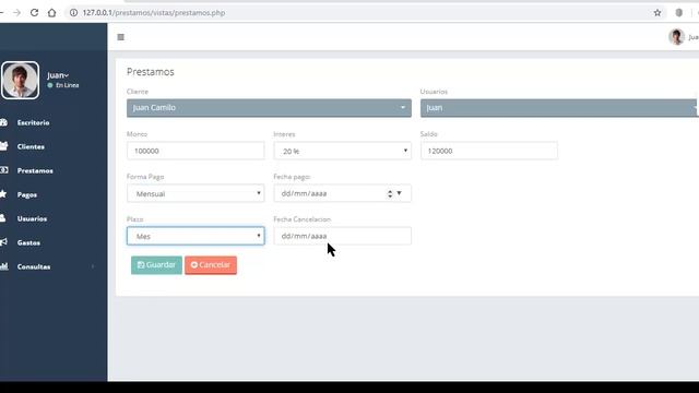 Sistema web gratis de prestamos con php y base de datos Mysql. смотреть онлайн