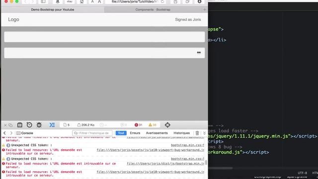 HTML + CSS : Utilisation de base de Bootstrap смотреть онлайн