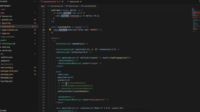Mouse pointer events in react threee fiber with next's смотреть онлайн