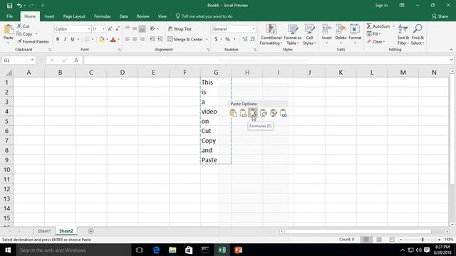 Excel 2019 Cut Copy and Paste смотреть онлайн