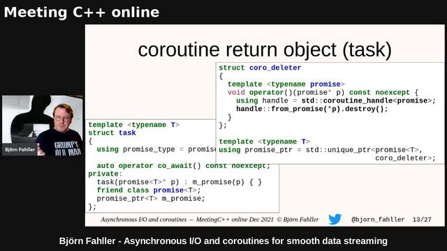 Björn Fahller - Asynchronous I/O and coroutines for smooth data streaming - Meeting C++ online смотреть онлайн