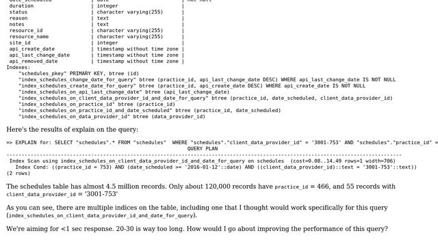 Databases: How to optimize this query on Postgres? смотреть онлайн