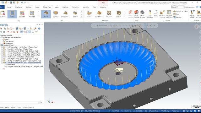 MasterCAM Tutorial #127 | Mill 3D Mold & Die Toolpath Machining CNC Programmer смотреть онлайн