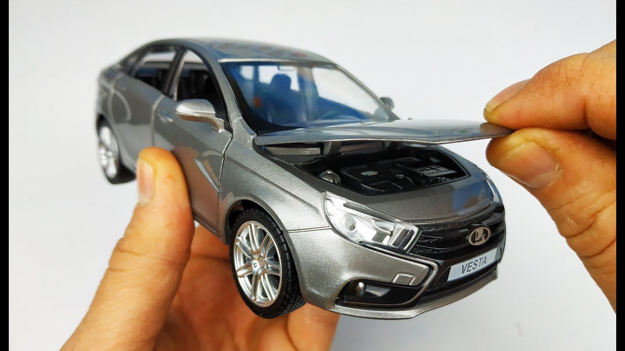 Машинка моделька Лада Веста масштаб 1/24 Автопанорама свет и звук! Распаковка и обзор. Про машинки!