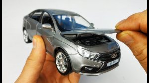 Машинка моделька Лада Веста масштаб 1/24 Автопанорама свет и звук! Распаковка и обзор. Про машинки!