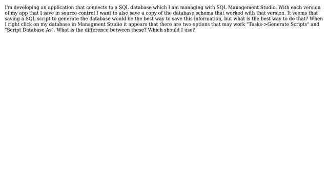 DevOps & SysAdmins: SQL Server Managment Studio: "Tasks-＞Generate Scripts" and "Script Database As" смотреть онлайн