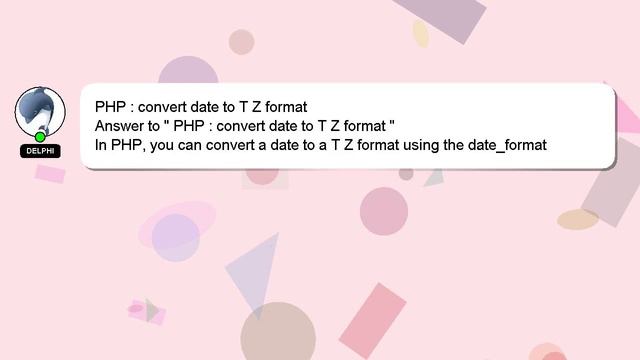 PHP : convert date to T Z format смотреть онлайн