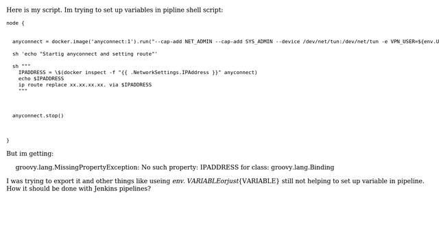 Jenkins - environment variable not setting up from pipeline смотреть онлайн