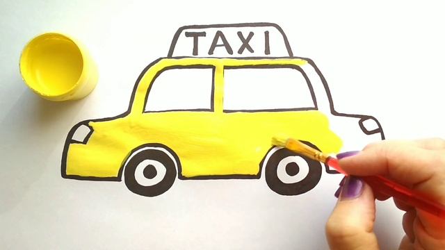 Как нарисовать МАШИНУ ТАКСИ / Мультик раскраска для детей МАШИНА ТАКСИ / Нарисуй Ка смотреть онлайн