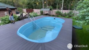 Терраса вокруг бассейна из ДПК