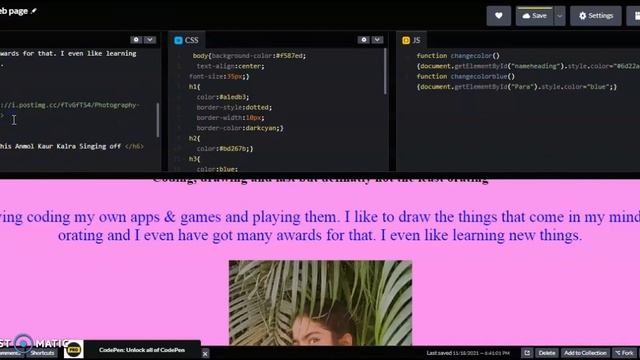 Making webpage using codepen смотреть онлайн