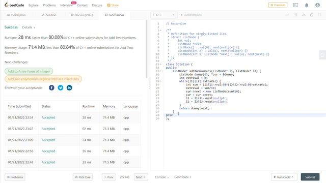 LeetCode 2. Add Two Numbers [C++] смотреть онлайн