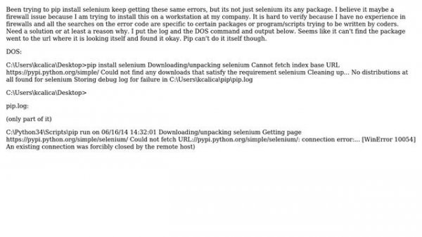 pip install python winerror 10054