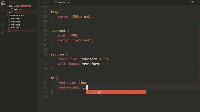 Distort Content on Scroll with Vanilla Javascript смотреть онлайн