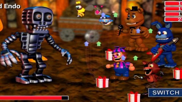 переходим в шестую локацию и открываем пять новых персонажей в игре fnaf world смотреть онлайн