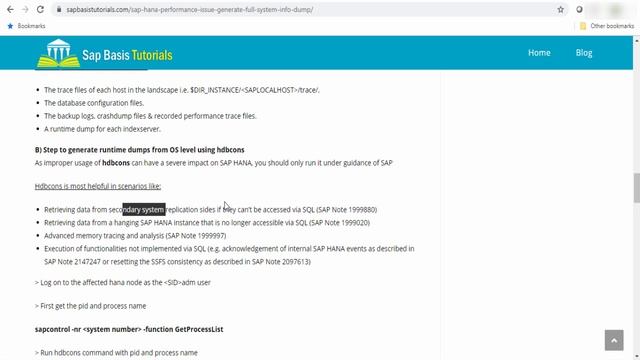 SAP Hana Performance issue : Generate Full system info dump смотреть онлайн
