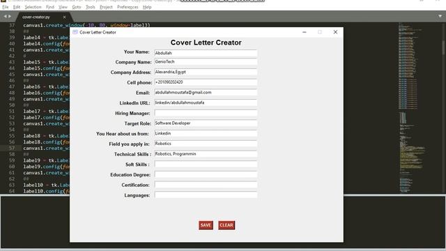 Cover Letter Creator GUI using Python смотреть онлайн