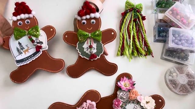 #beebeecraft project share 2: Gingerbread boys and girls with shaker bow dangles & Christmas tassel смотреть онлайн
