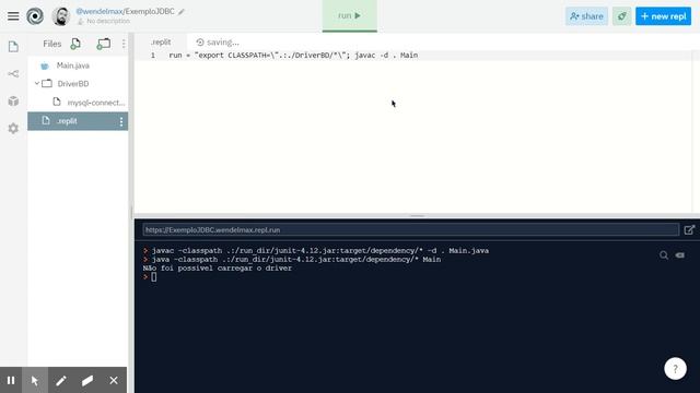 Utilizando REPL.IT para conectar projetos java com MYSQL смотреть онлайн