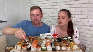 МУКБАНГ 100 РОЛЛОВ Суши ВАС 70000  СПАСИБО ВАМ БОЛЬШОЕ ❤️МЫ ВАС ЛЮБИМ MUKBANG ROLLS SUSHI ASMR