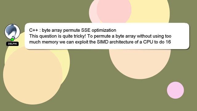 C++ : byte array permute SSE optimization смотреть онлайн