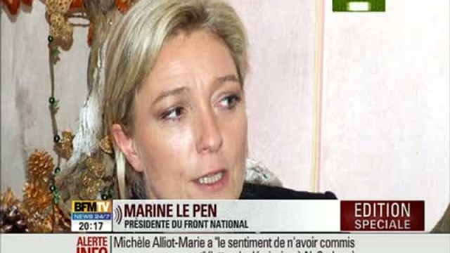 BFM- Reaction Marine LePen-nouveau Gvt- 2011-02-27