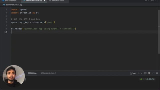 How to build OpenAI Web Apps in Python | Streamlit | GPT3 text-da-vinci model for Summarizer App смотреть онлайн