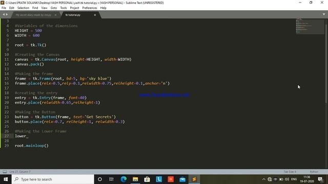 Creating A secret Diary in Python смотреть онлайн