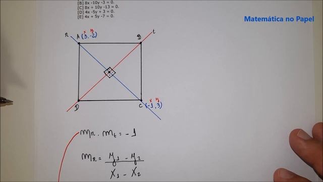 EsPCEx 2020 Matemática - Modelo D - Questão 5 - Os pontos A(3,-2) e C(-1,3) são vértices opostos смотреть онлайн