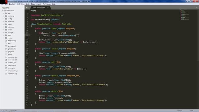 Tutorial CRUD Laravel + Bootstrap Data siswa - Search data (part 11) смотреть онлайн