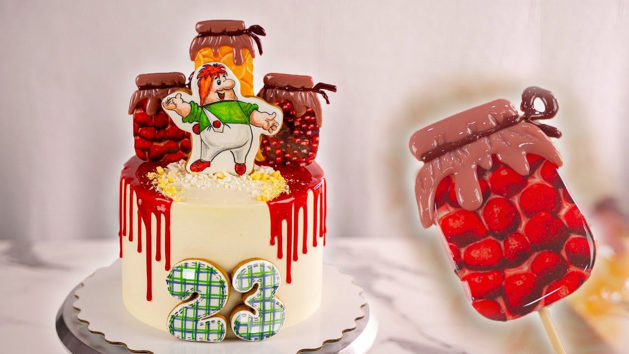 Как оформить МУЖСКОЙторт?? Карамельные БАНКИс ВАРЕНЬЕМ - Я - ТОРТодел! смотреть онлайн