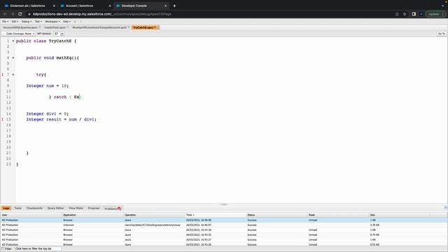 How to use Try Catch block in Apex code | Salesforce смотреть онлайн