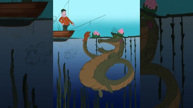 Рисую Арт Cartoon Крокодил который Ест Иллюстрация смотреть онлайн