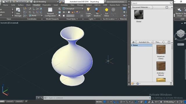#AutoCAD Tutorial - #Create #3D #Pot in AutoCAD смотреть онлайн