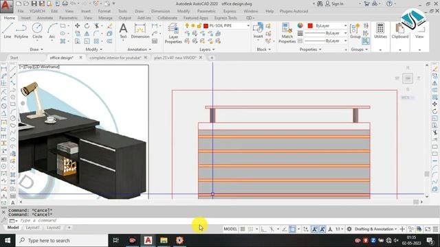 Office Executive Table Design In Autocad 2020 With Details ||#interiordesign #architecture#viralvid смотреть онлайн