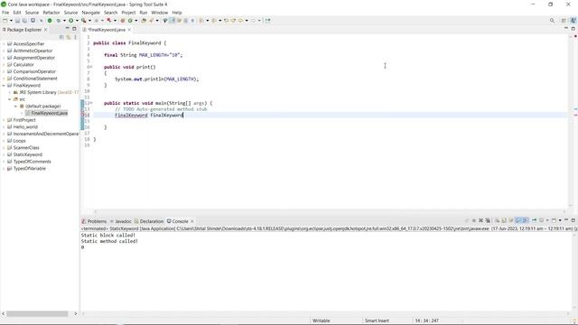 final keyword in java | Types of Keywords in java | core java tutorials , beginner to advance смотреть онлайн